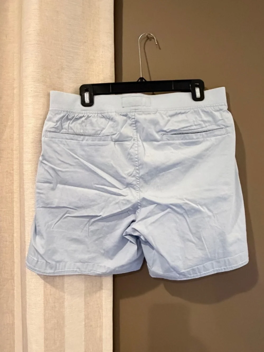 Abercrombie & Fitch Men's Stretch Pull On Elastic Shorts Light Blue, Size Medium